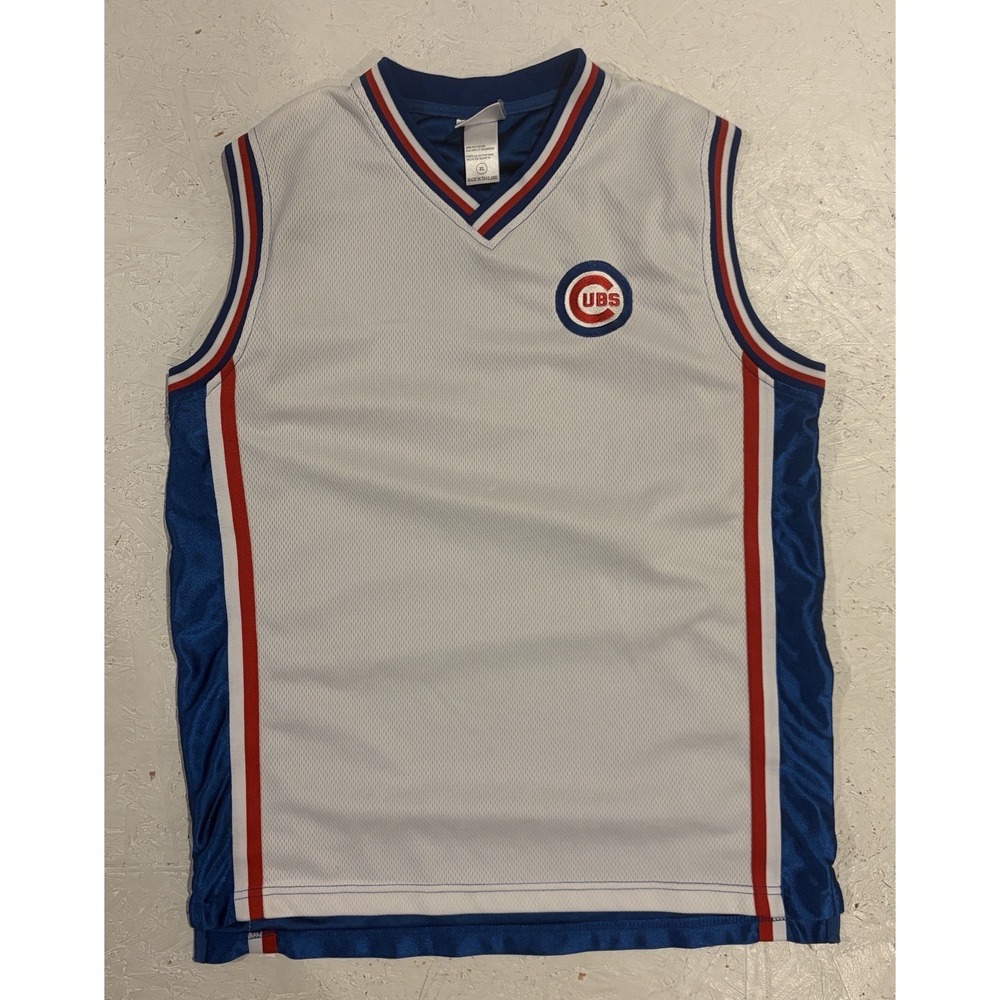 Chicago Cubs Basketball Jersey Youth XL Men's Small‎ Blue White Baseball MLB